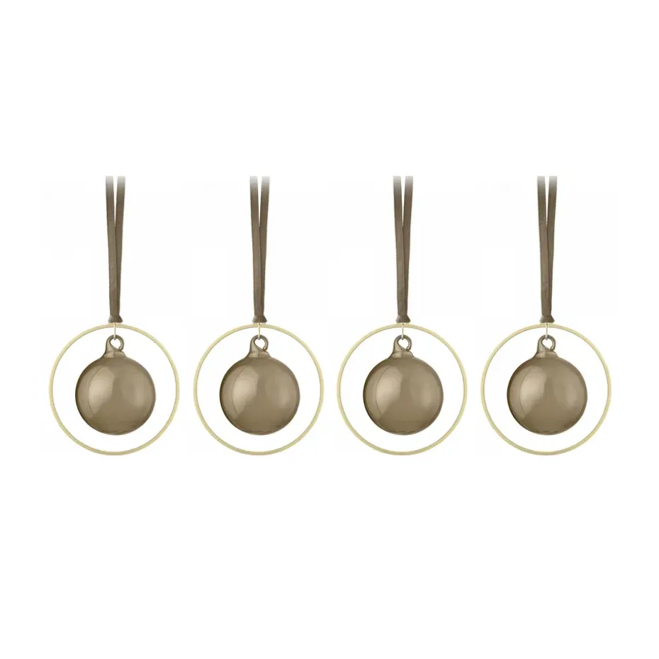 Bolas de Navidad KITAI 8,5 cm 4 unidades, Coffee