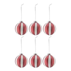 Bolas de Navidad Tradition 6 unidades, Rojo/blanco