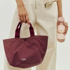 Bolsa Grid Everyday Bag, Burgundy, mini