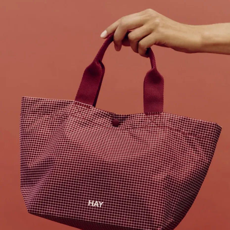 Bolsa Grid Everyday Bag, Burgundy, mini