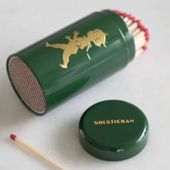 Bote de cerillas Solstickan 100-pack, Verde-dorado