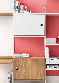 Cabinet con puerta batiente String, Blanco, 58x30 cm