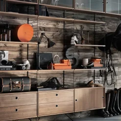 Cabinet con puertas correderas String, Nogal, 78x30 cm