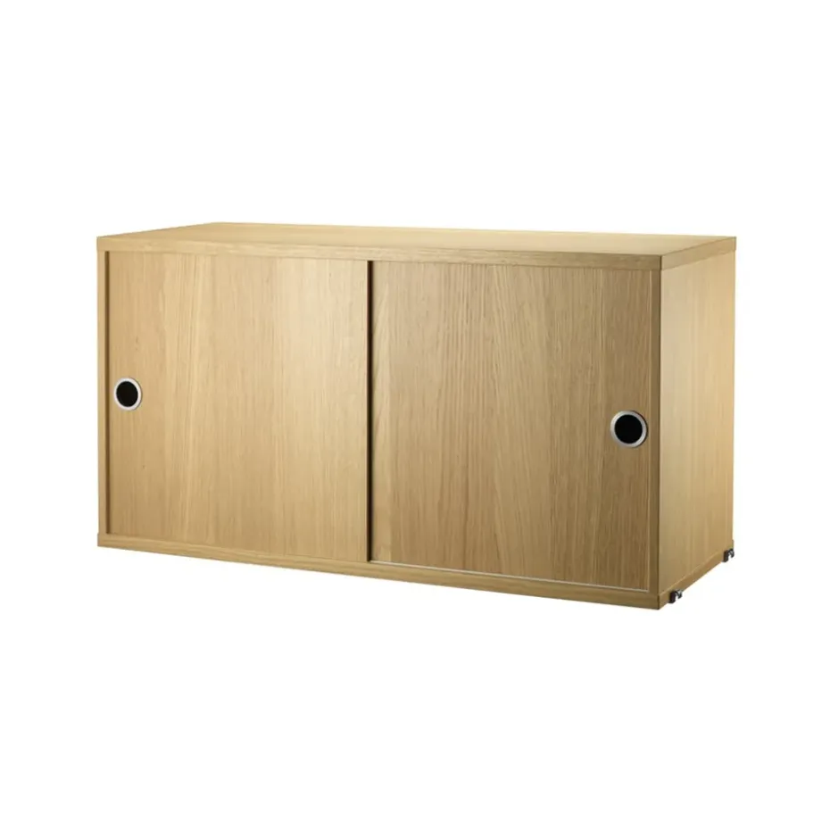 Cabinet con puertas correderas String, Roble, 78x30 cm