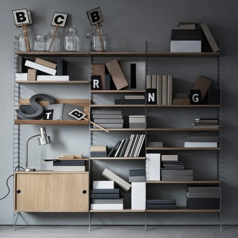 Cabinet con puertas correderas String, Roble, 78x30 cm