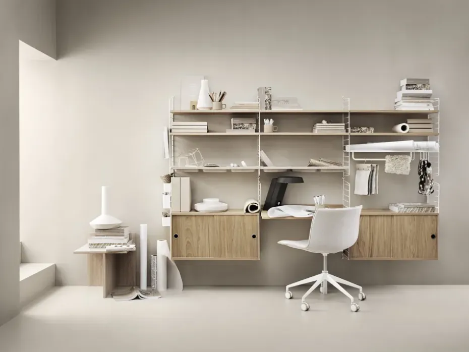 Cabinet con puertas correderas String, Roble, 78x30 cm