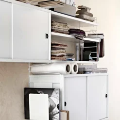 Cabinet con puertas correderas String, Chapa de fresno, 78x20 cm