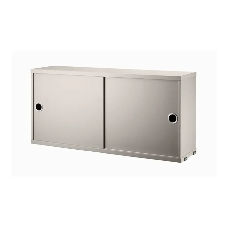 Cabinet con puertas correderas String, Beige, 78x20 cm