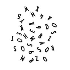 Caja con letras Design Letters, Letras negras