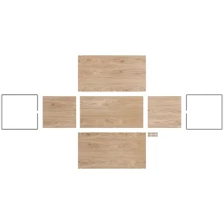 Caja de almacenaje de roble 33x60 cm, Wood, black