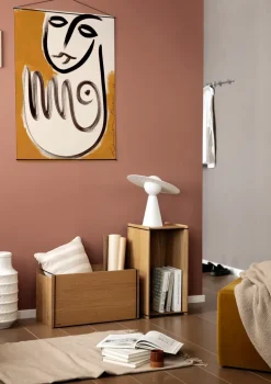 Caja de almacenaje de roble 33x60 cm, Wood, black