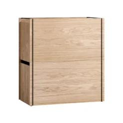 Caja de almacenaje de roble 33x60 cm, Wood, black