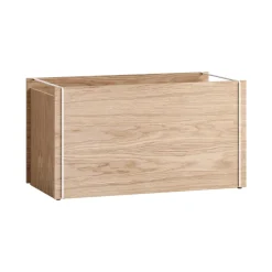 Caja de almacenaje de roble 33x60 cm, Wood, white