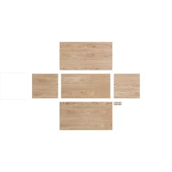 Caja de almacenaje de roble 33x60 cm, Wood, white