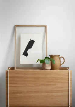 Caja de almacenaje de roble 33x60 cm, Wood, white