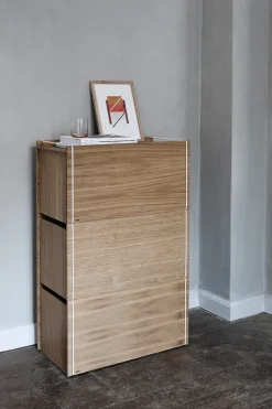 Caja de almacenaje de roble 33x60 cm, Wood, white