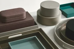 Caja de almacenamiento lacada Matt Ø20x7 cm, Fawn