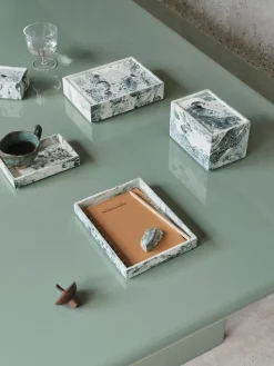 Caja de almacenamiento Mist 7,5x10 cm, Emerald-off white