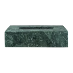 Caja de pañuelos Marble 14x25,5 cm, Dark forest