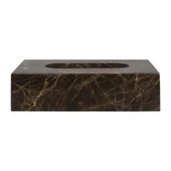 Caja de pañuelos Marble 14x25,5 cm, Marrón