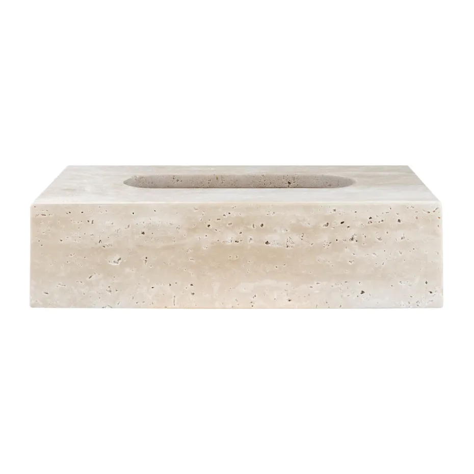 Caja de pañuelos Travertine 14x25,5 cm, Linen
