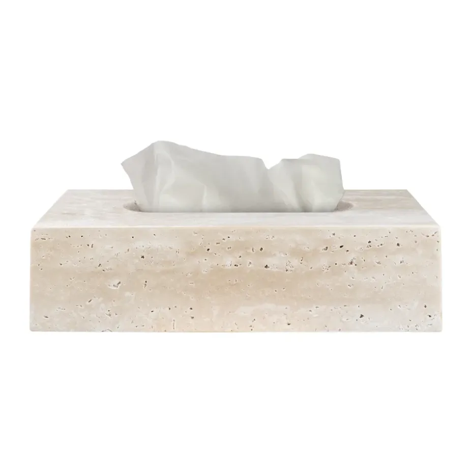 Caja de pañuelos Travertine 14x25,5 cm, Linen
