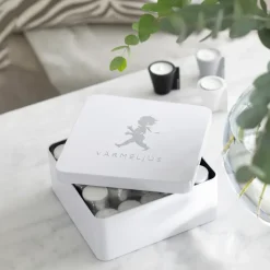 Caja de velas Solstickan 21x21 cm, Blanco brillante