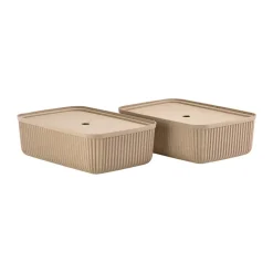 Cajas de almacenamiento Pulp 32x48 cm 2-pack, Natural Brown