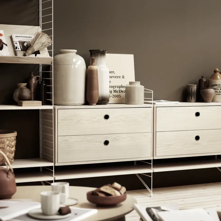 Cajonera String, Chapa de fresno, 78x30 cm