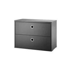 Cajonera String, Fresno teñido de negro, 58x30 cm