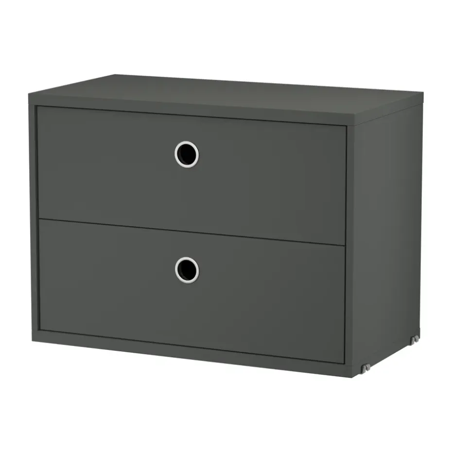 Cajonera String, Gris oscuro, 58x30 cm