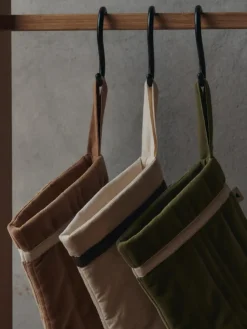 Calcetín navideño Vari quilted, Velvet-khaki