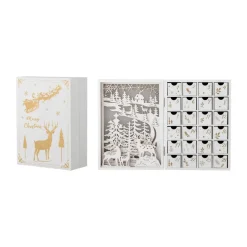 Calendario de adviento Elimar luminoso, Blanco