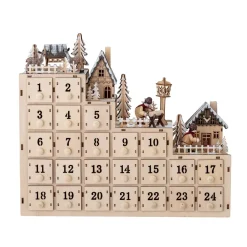 Calendario de navidad Richie 33x38 cm, natural