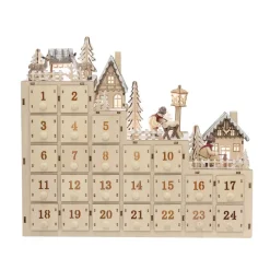 Calendario de navidad Richie 33x38 cm, natural