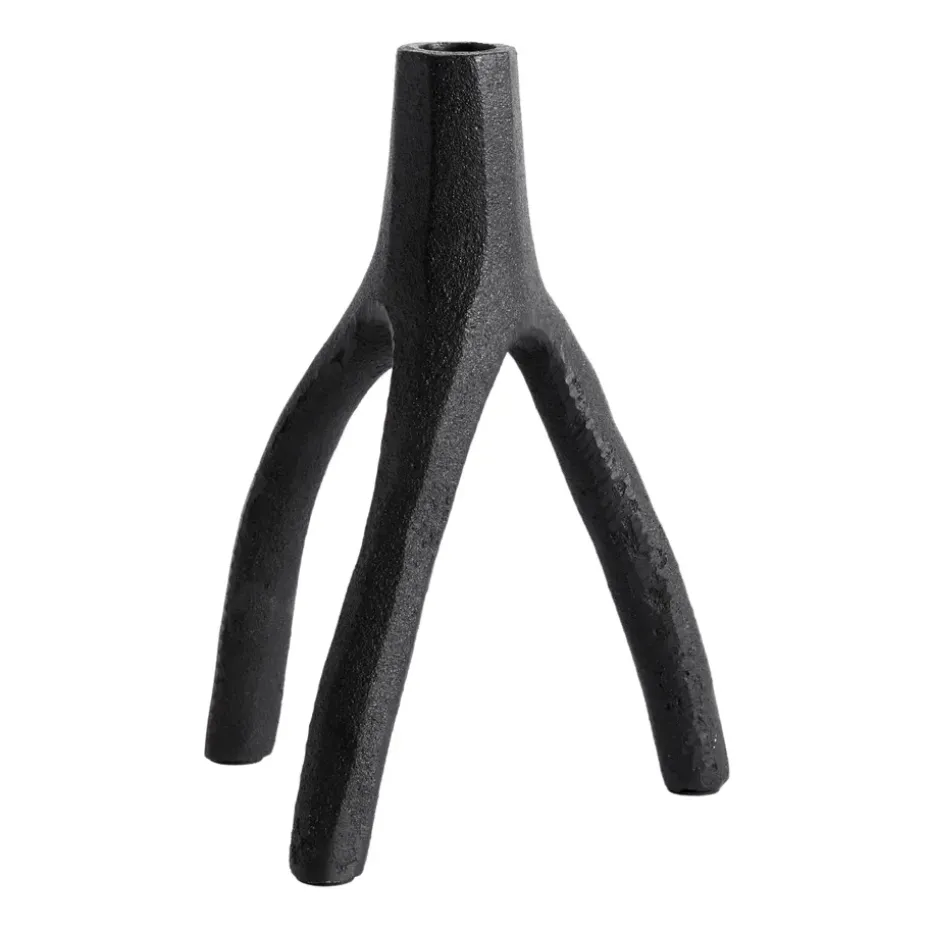 Candelabro Aion XL 22 cm, negro