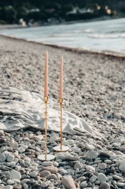 Candelabro Alba 30 cm, latón macizo y vidrio