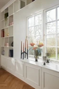 Candelabro Angui 34 cm, negro-oro