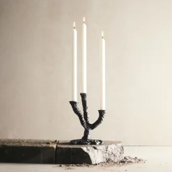 Candelabro Ava 22 cm, Gris antiguo