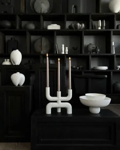 Candelabro Cobra 25x25 cm, Bone White