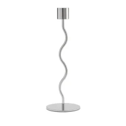 Candelabro Curved 23 cm, Acero inoxidable