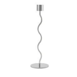 Candelabro Curved 26 cm, Acero inoxidable