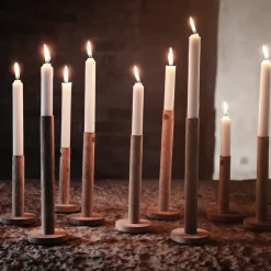 Candelabro de madera Ernst 15 cm, natural