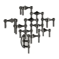 Candelabro de pared STOFF Nagel, Cromo negro
