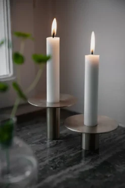 Candelabro Ernst latón cepillado Ø9,2 cm, 7 cm