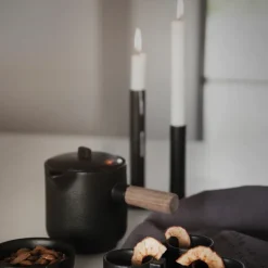 Candelabro Ernst madera negra, 20 cm