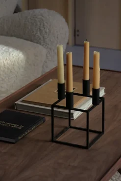 Candelabro Kubus 4, negro