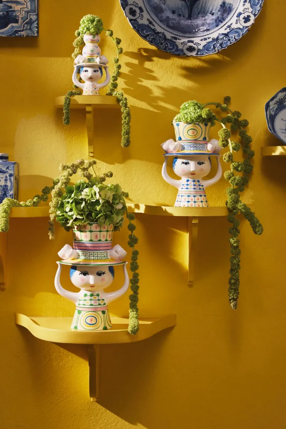 Candelabro Lady with hat H16 cm, Rosa