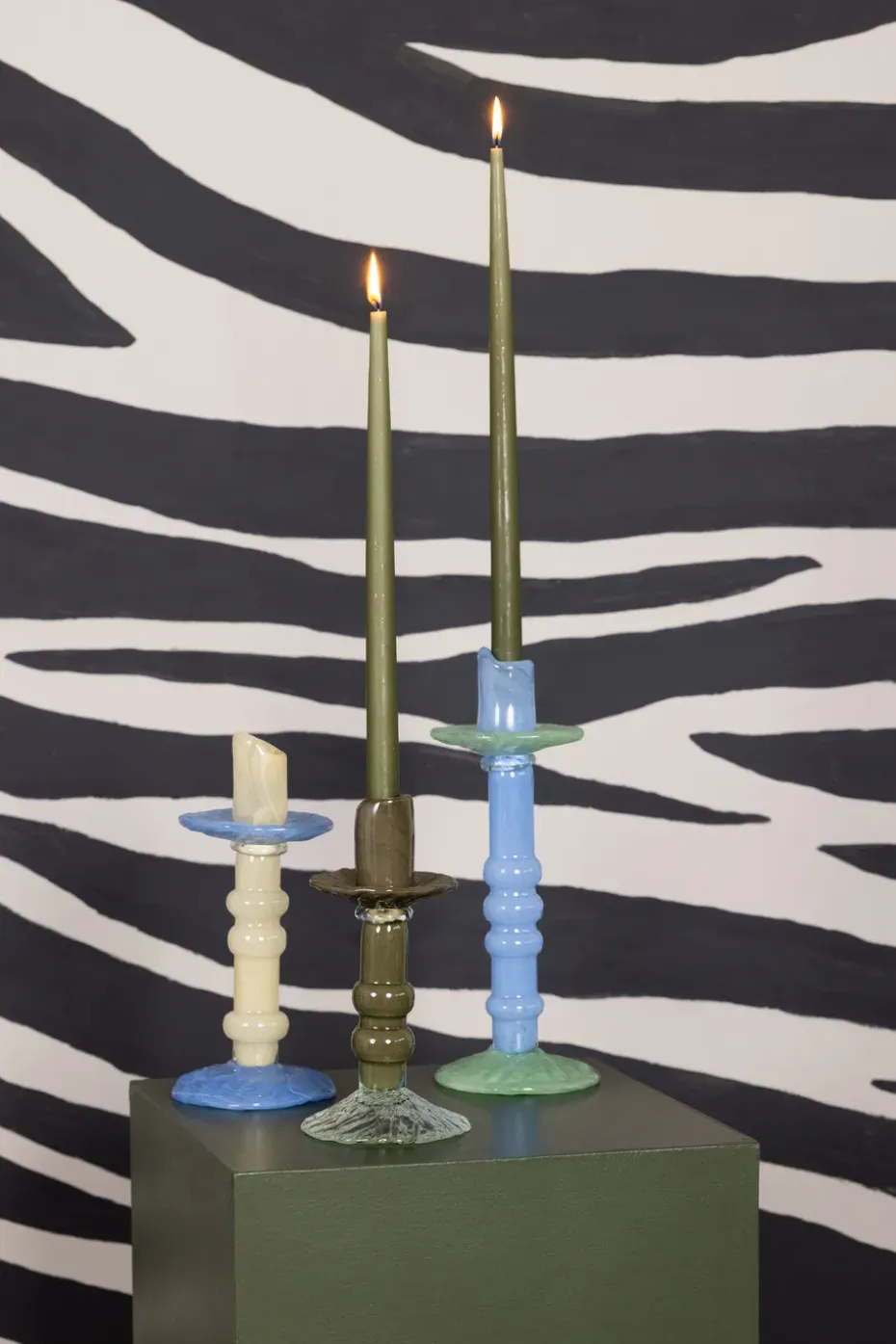 Candelabro Lara S 22 cm, Verde-claro