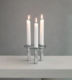 Candelabro Lind Curve combinable cromo, Triple